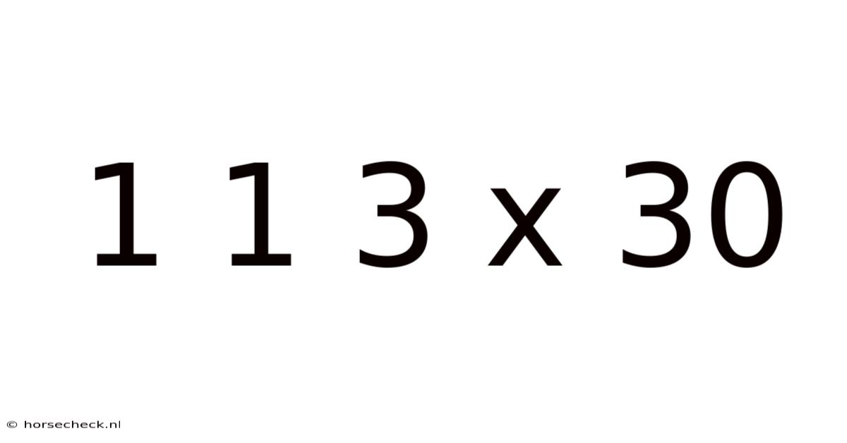 1 1 3 X 30