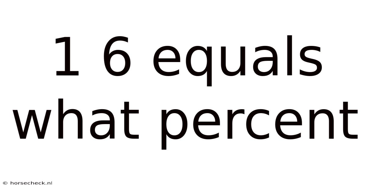 1 6 Equals What Percent