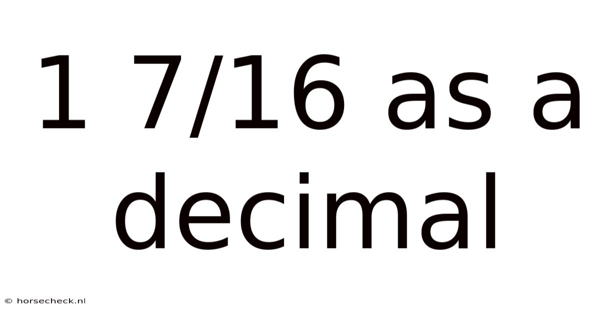 1 7/16 As A Decimal
