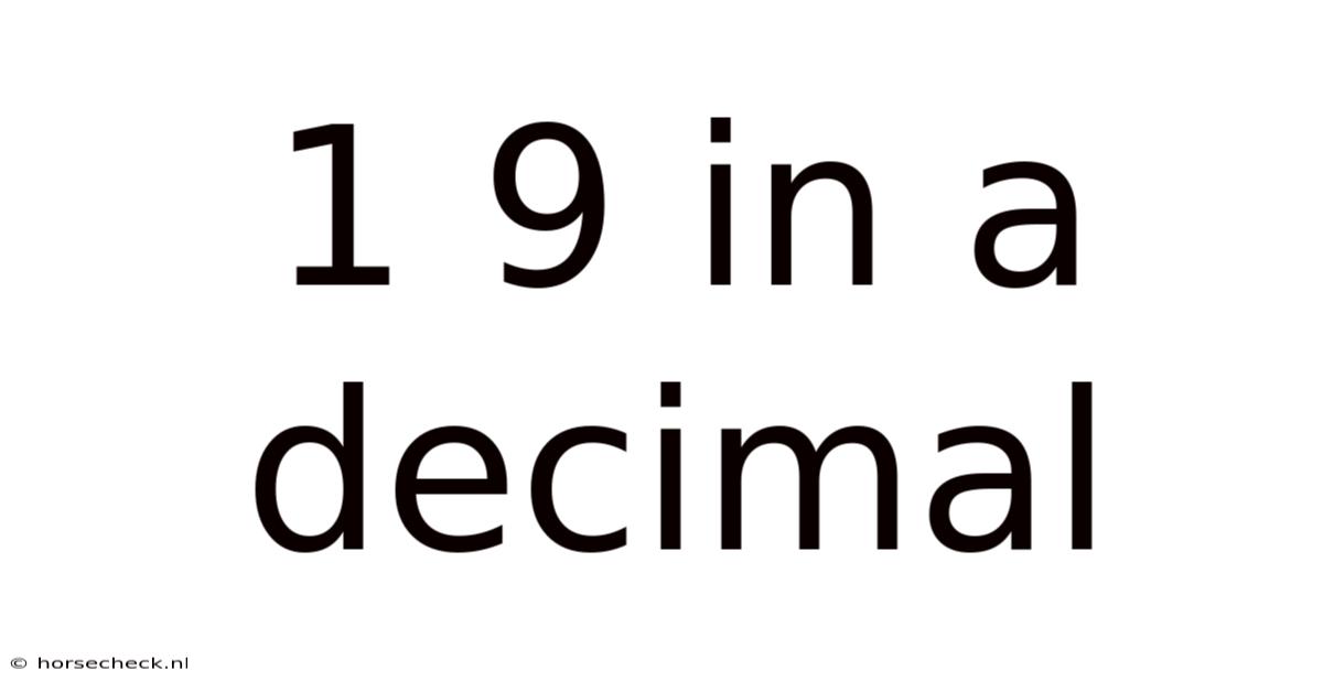 1 9 In A Decimal