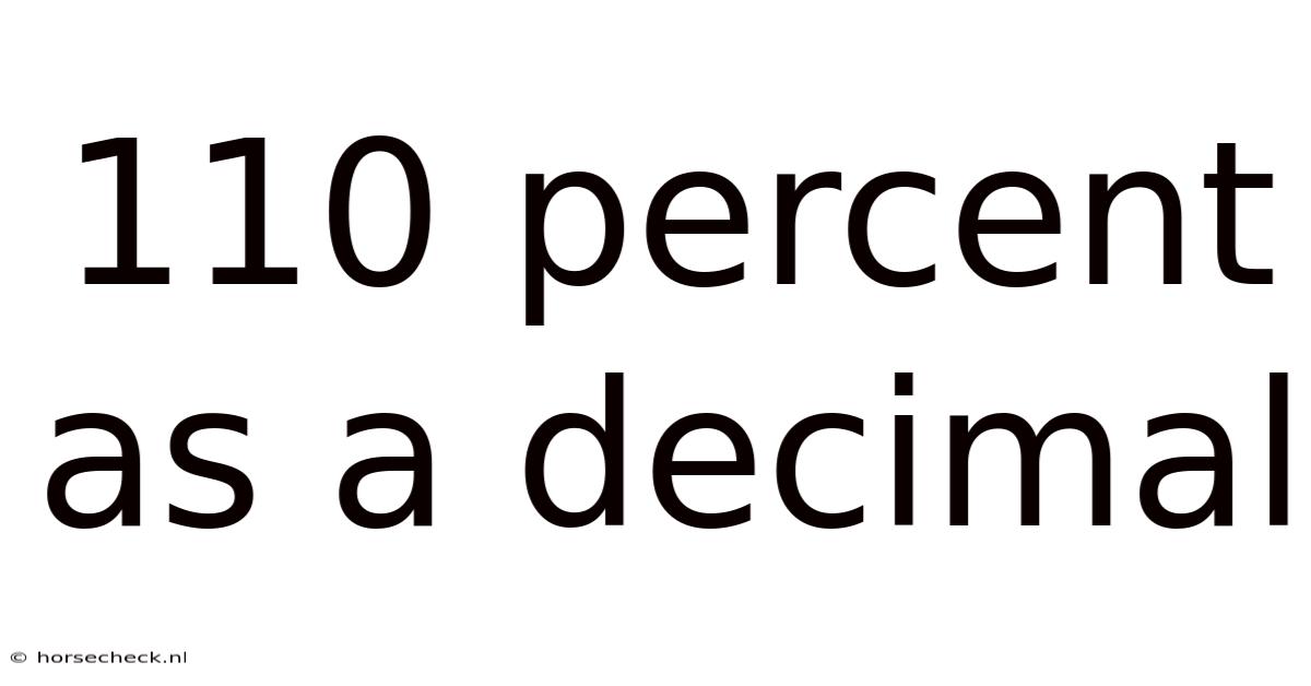 110 Percent As A Decimal