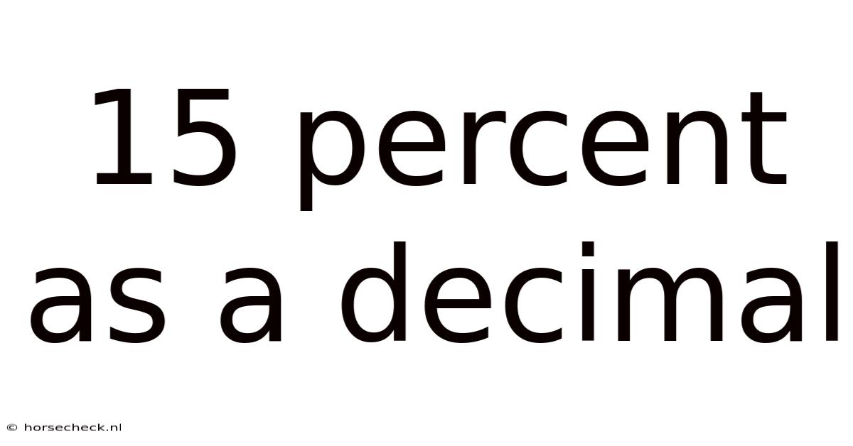 15 Percent As A Decimal