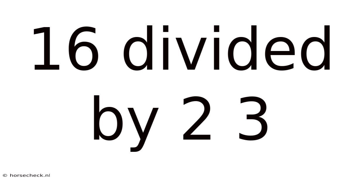 16 Divided By 2 3