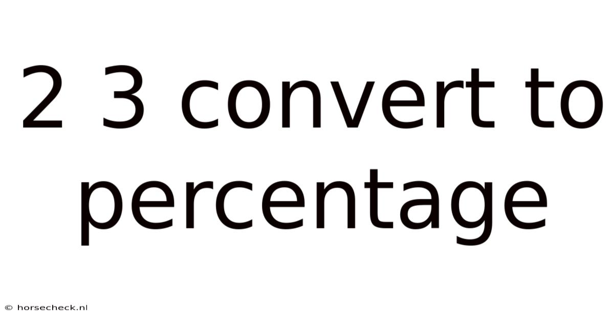 2 3 Convert To Percentage