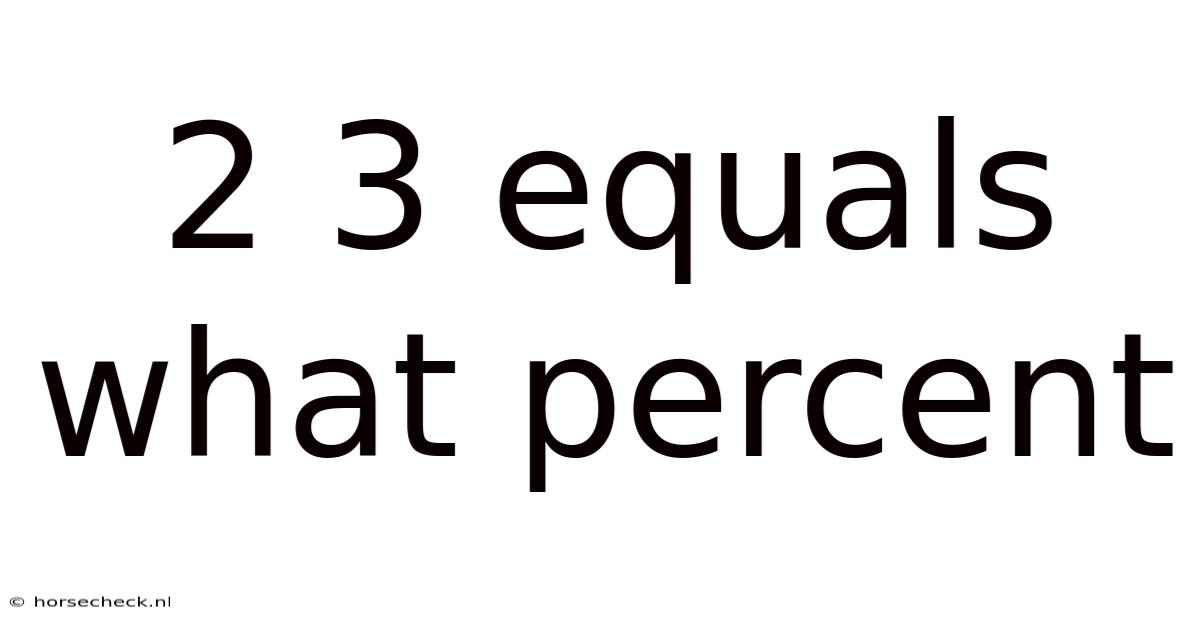 2 3 Equals What Percent
