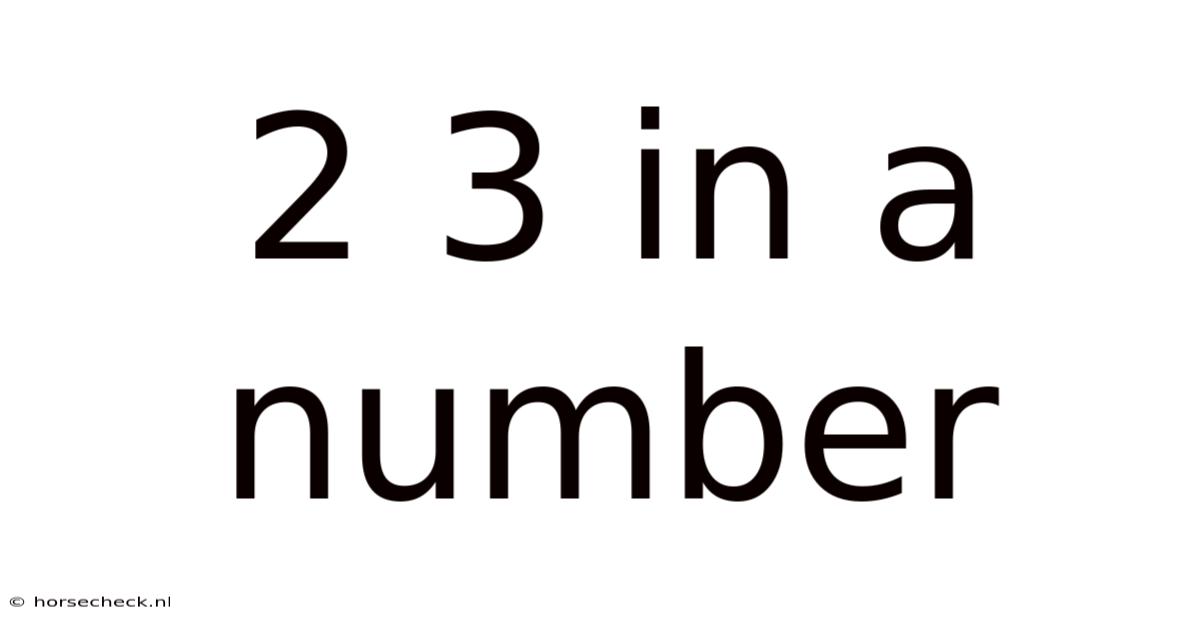 2 3 In A Number