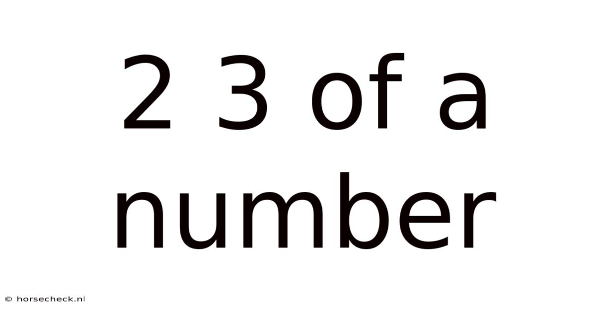 2 3 Of A Number