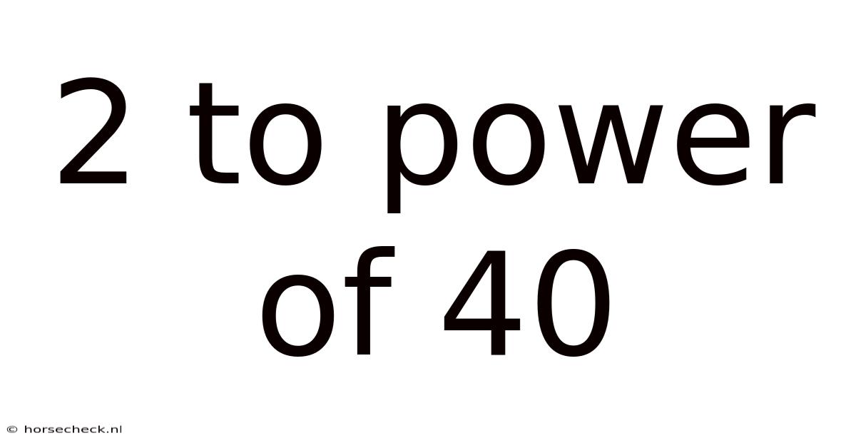 2 To Power Of 40