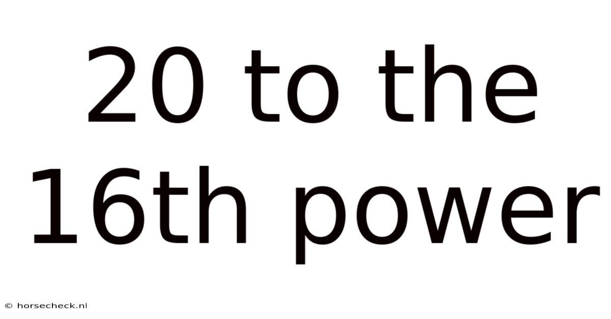 20 To The 16th Power
