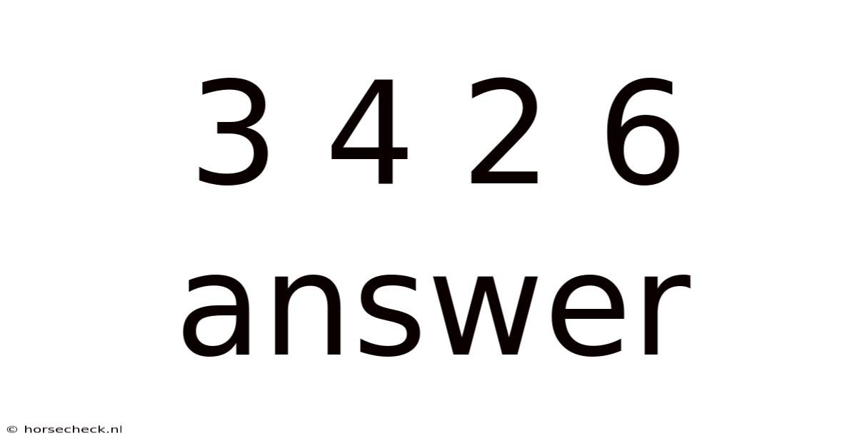 3 4 2 6 Answer