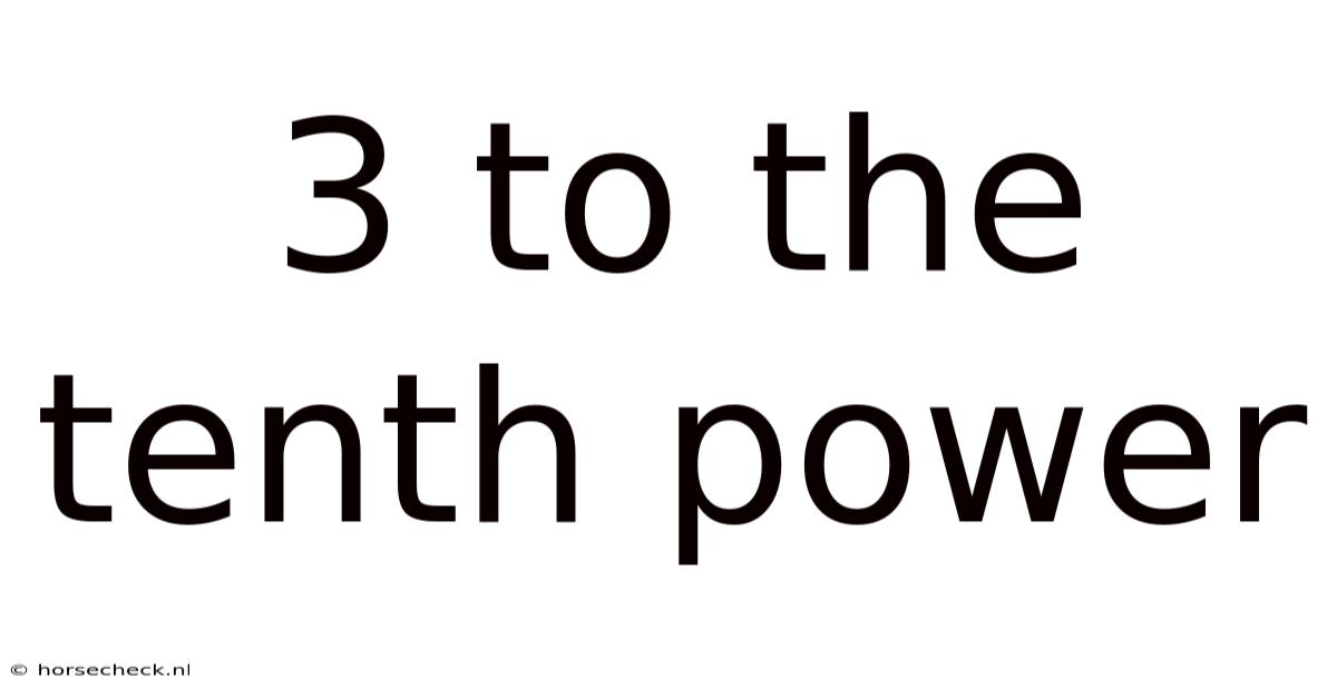 3 To The Tenth Power