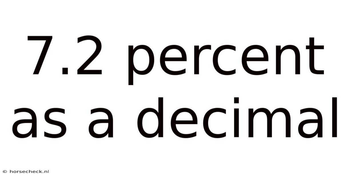 7.2 Percent As A Decimal
