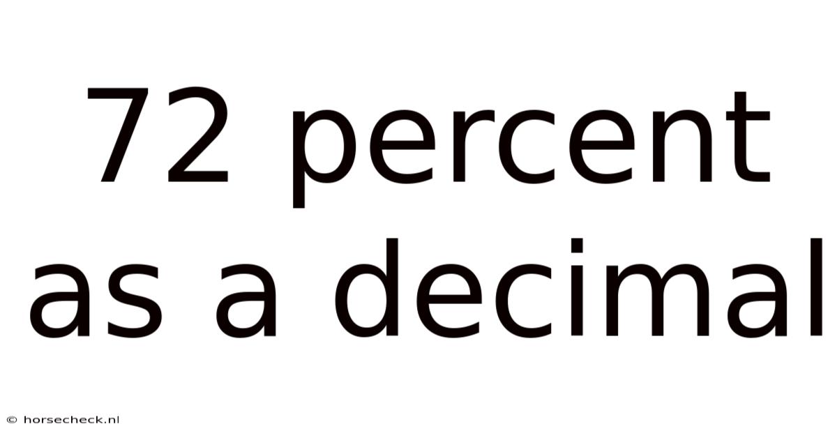 72 Percent As A Decimal