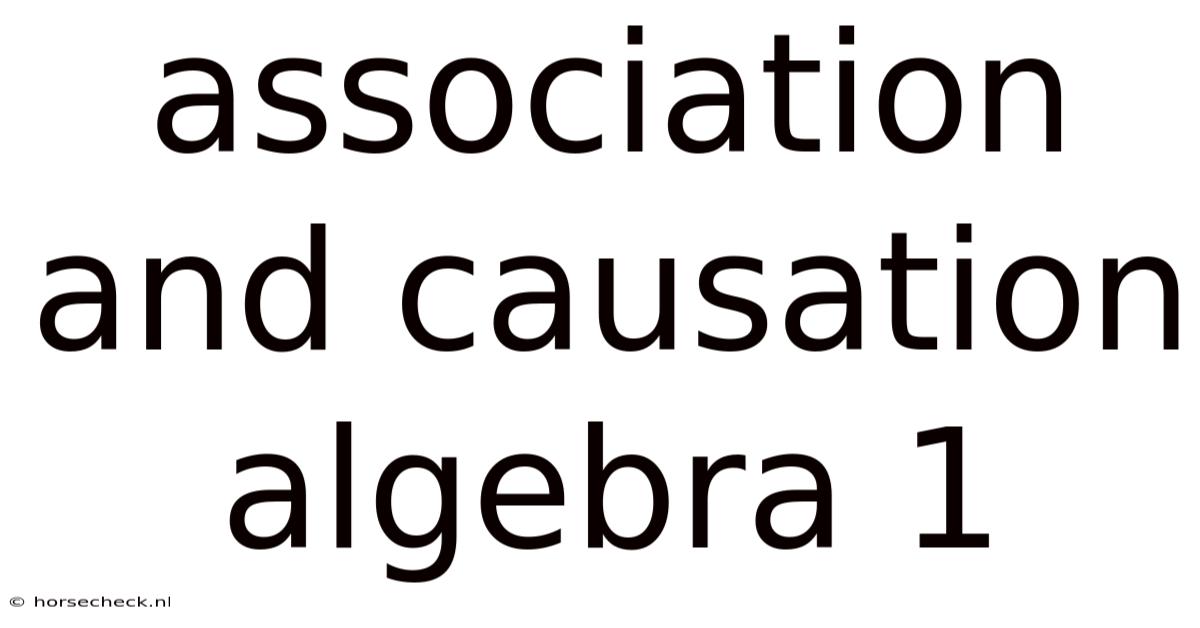 Association And Causation Algebra 1