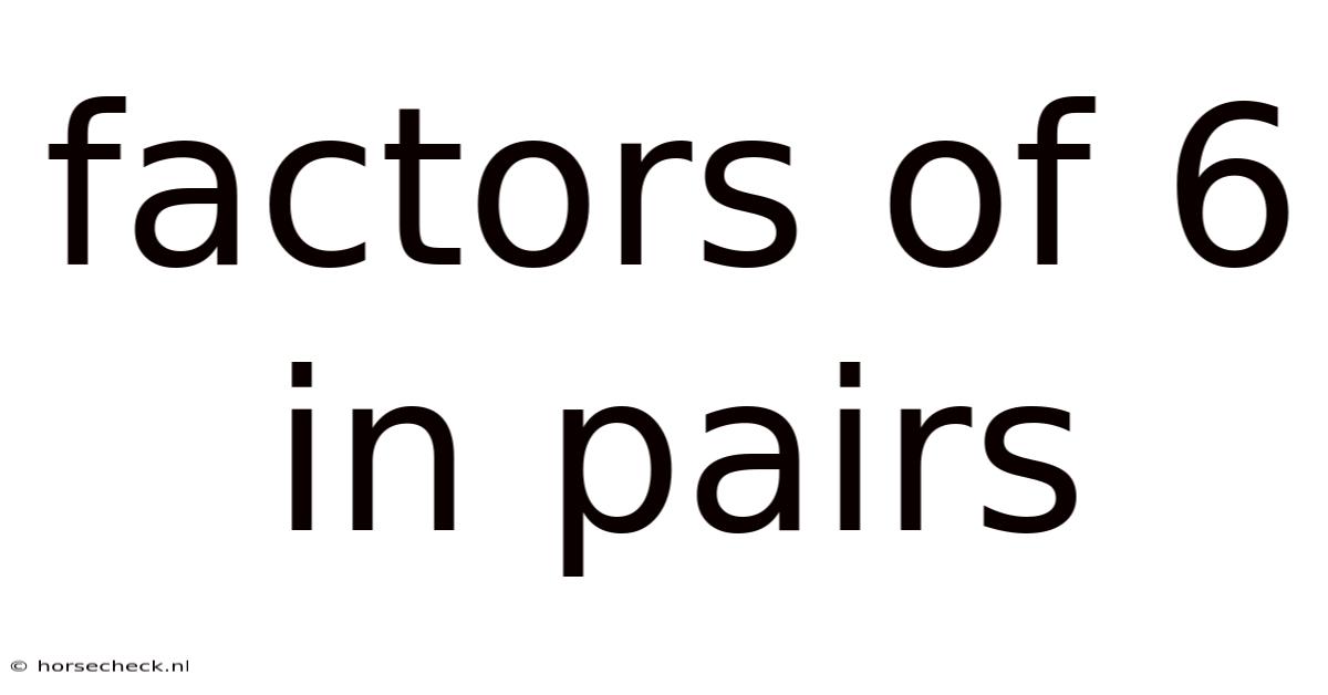 Factors Of 6 In Pairs