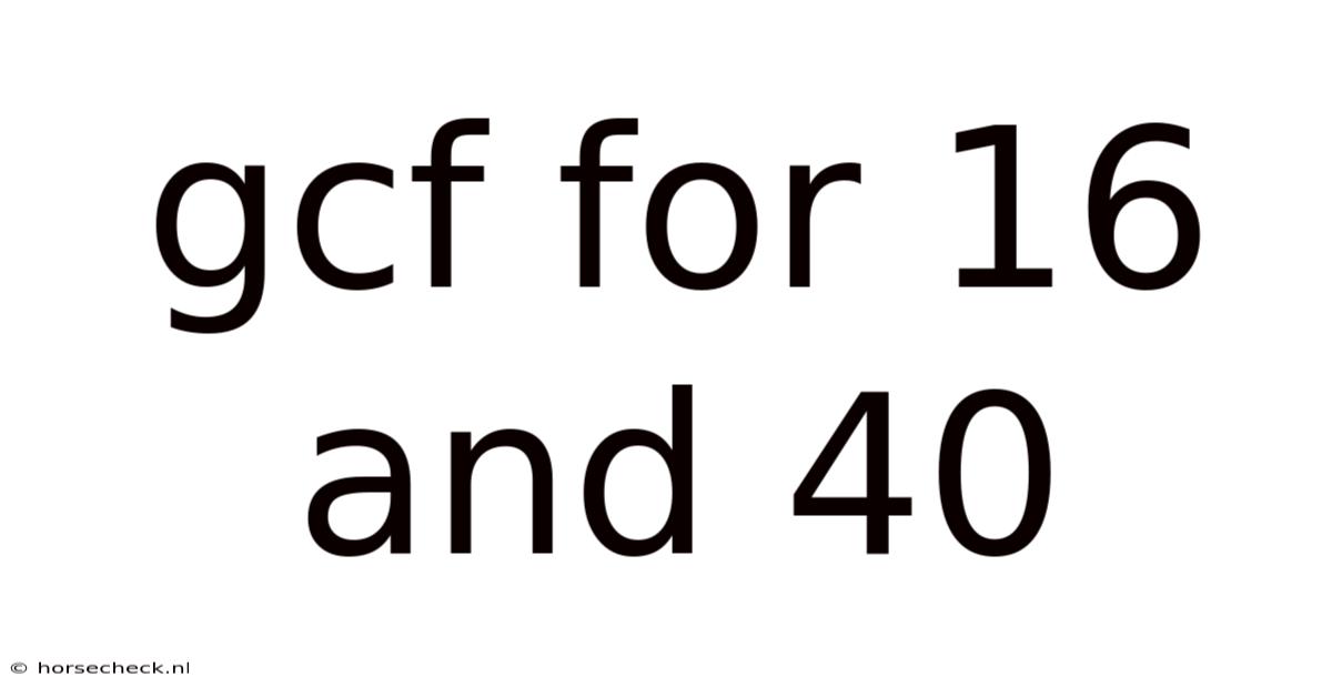 Gcf For 16 And 40