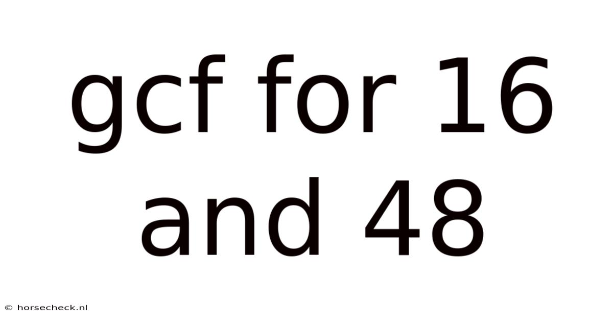 Gcf For 16 And 48