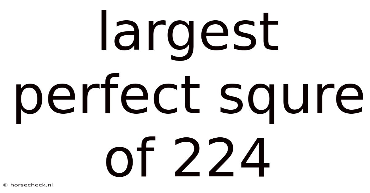 Largest Perfect Squre Of 224