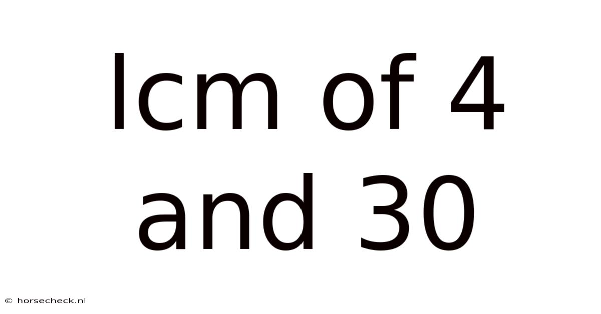 Lcm Of 4 And 30
