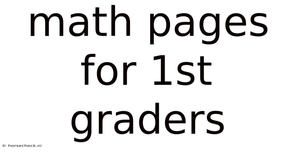 Math Pages For 1st Graders