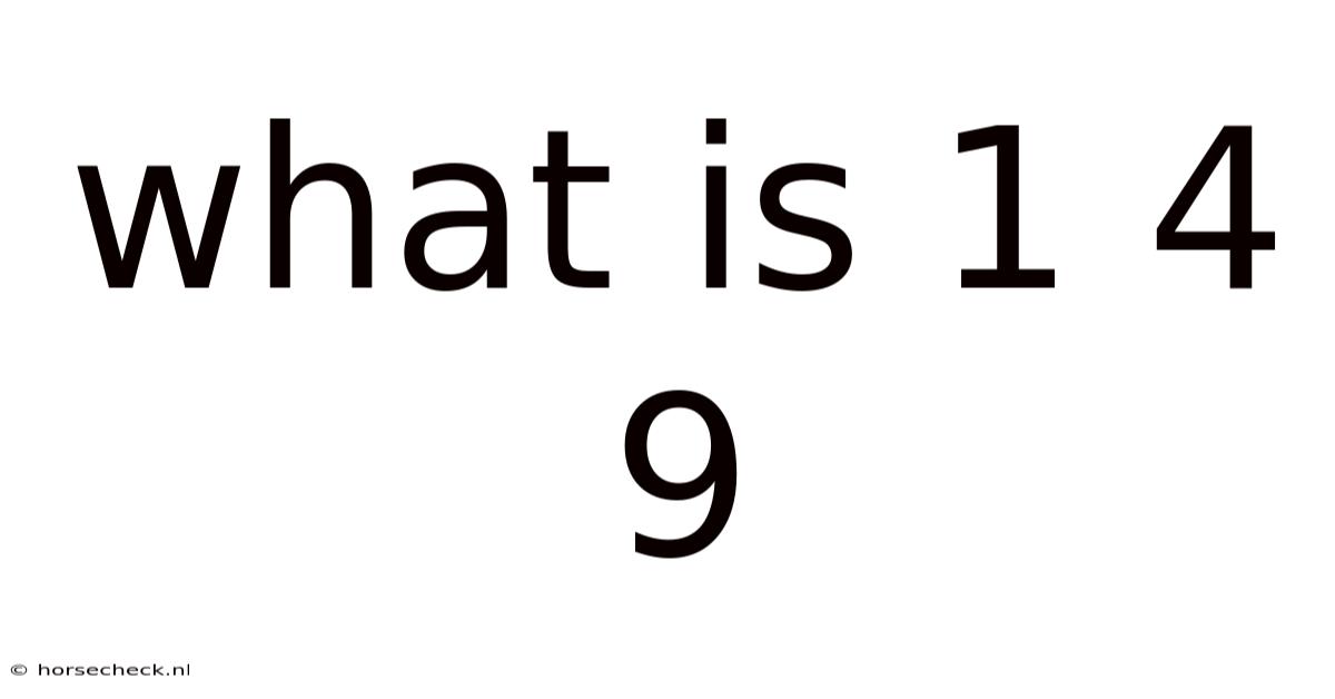 What Is 1 4 9