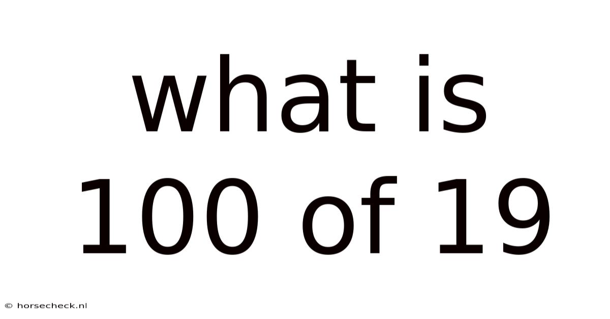 What Is 100 Of 19