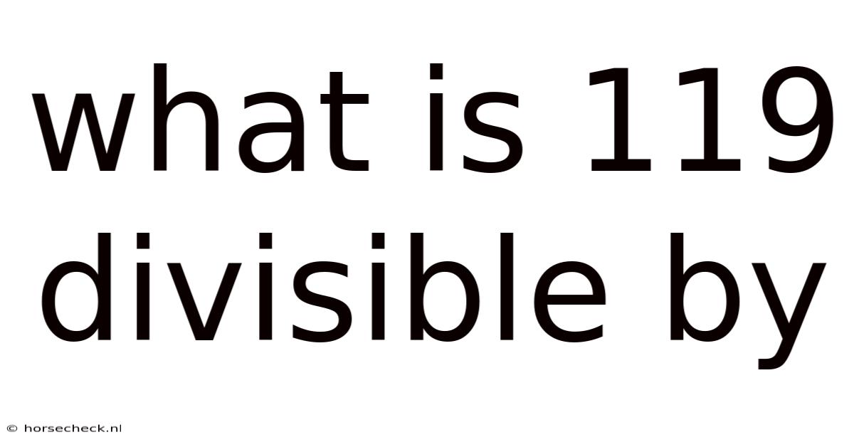 What Is 119 Divisible By