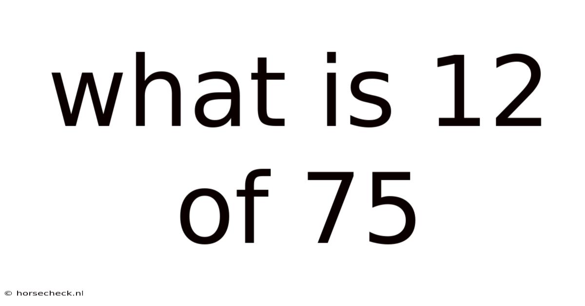 What Is 12 Of 75