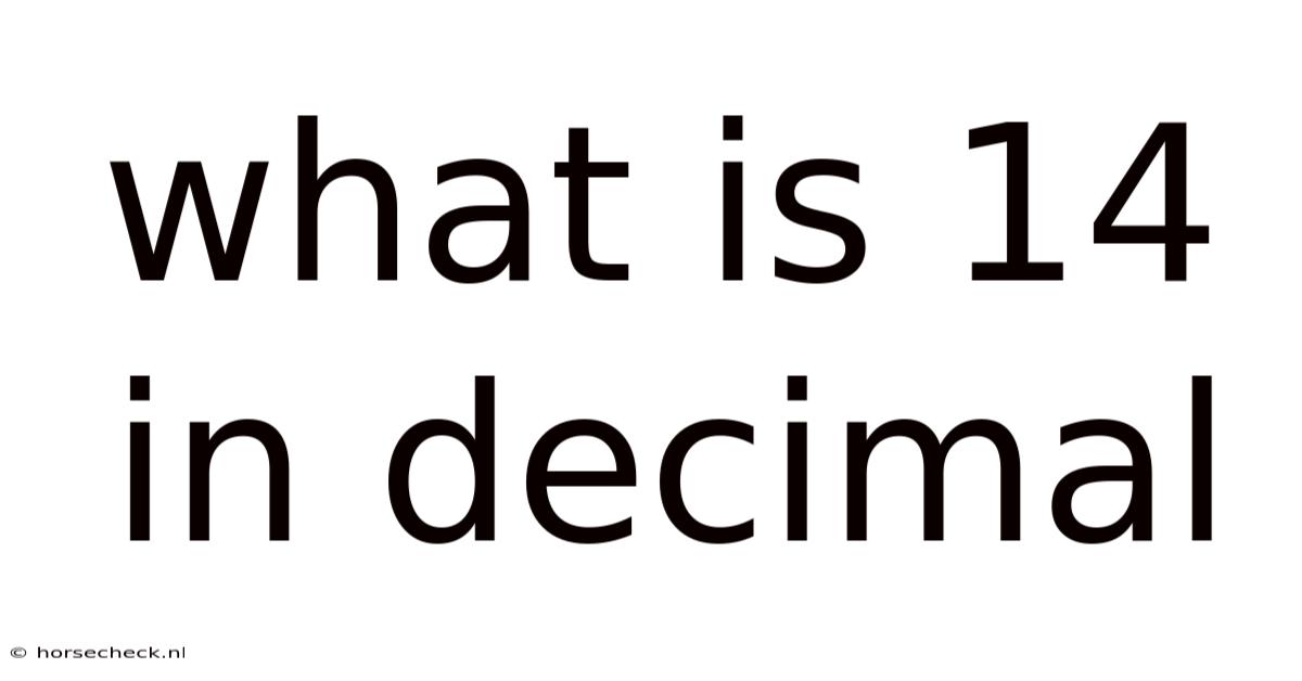 What Is 14 In Decimal
