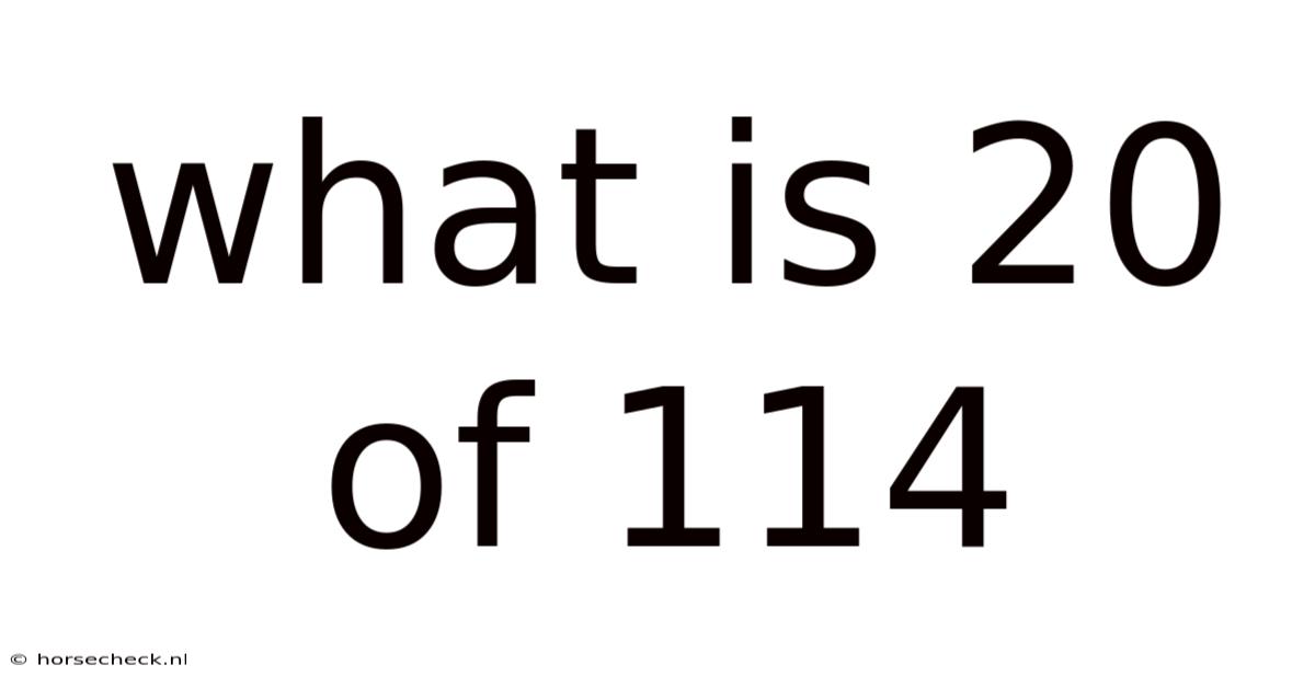 What Is 20 Of 114