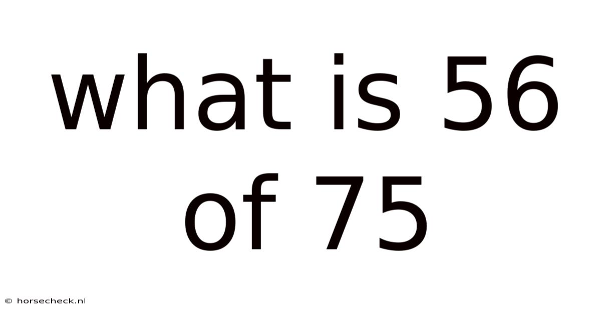 What Is 56 Of 75