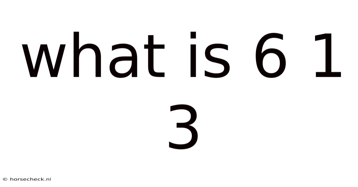 What Is 6 1 3
