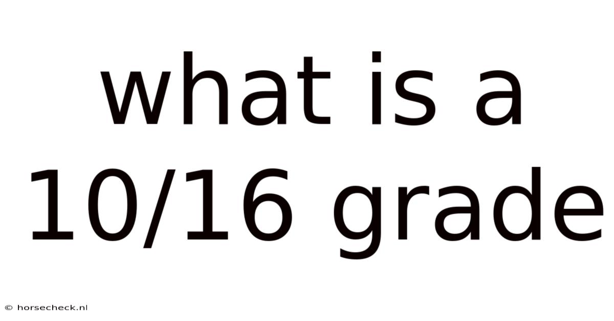 What Is A 10/16 Grade