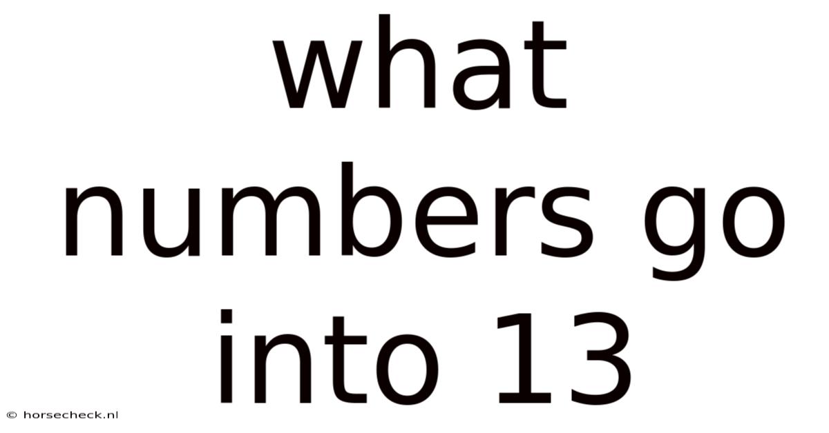 What Numbers Go Into 13