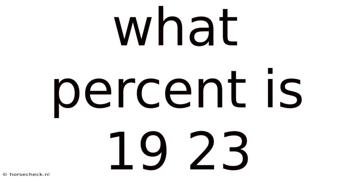 What Percent Is 19 23