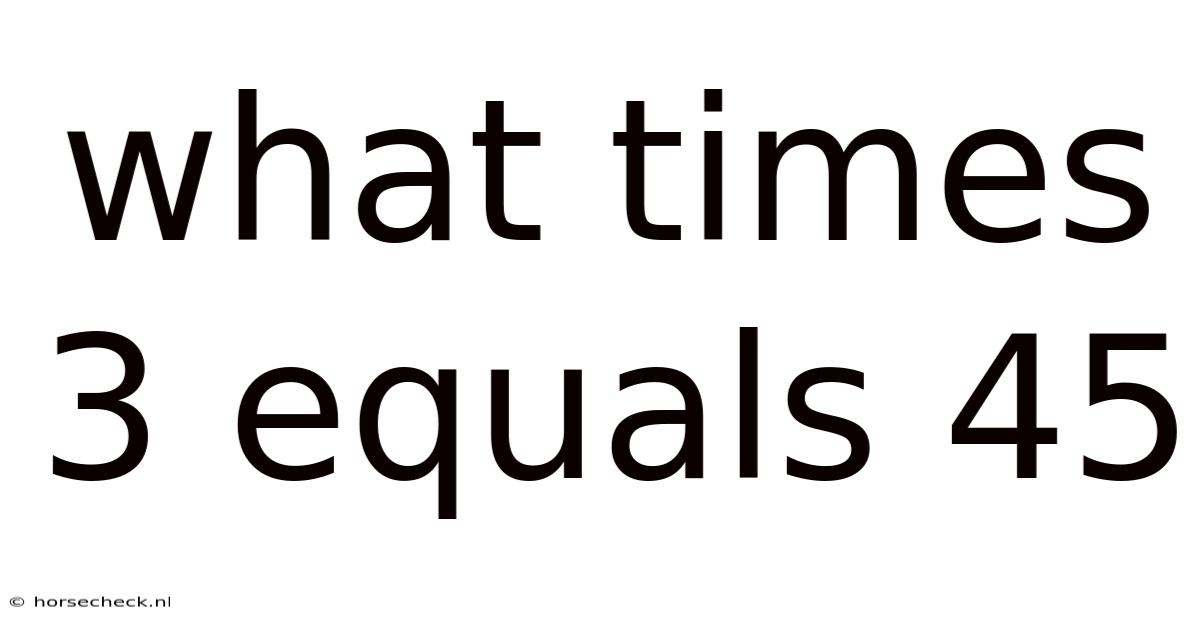 What Times 3 Equals 45
