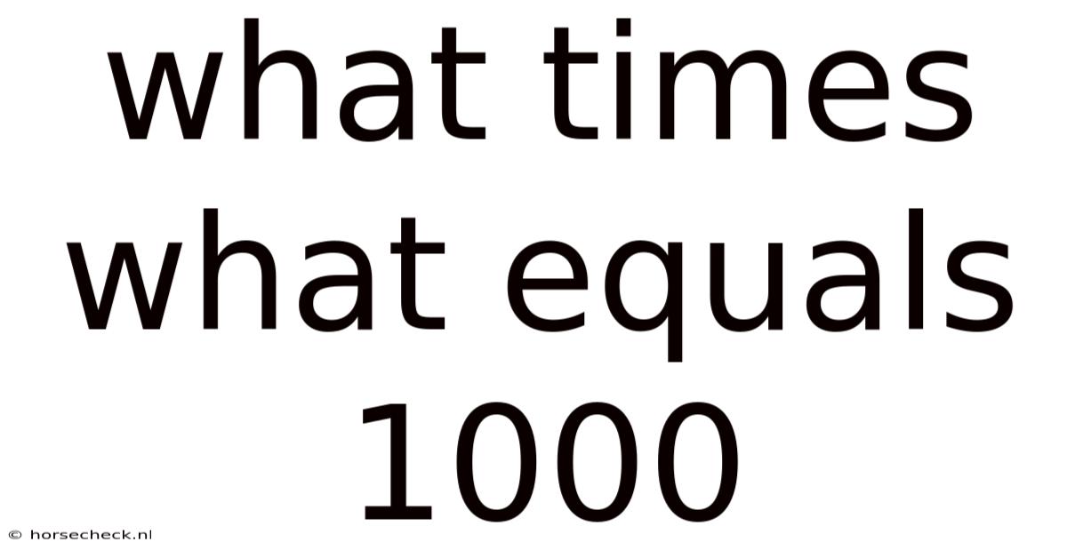 What Times What Equals 1000