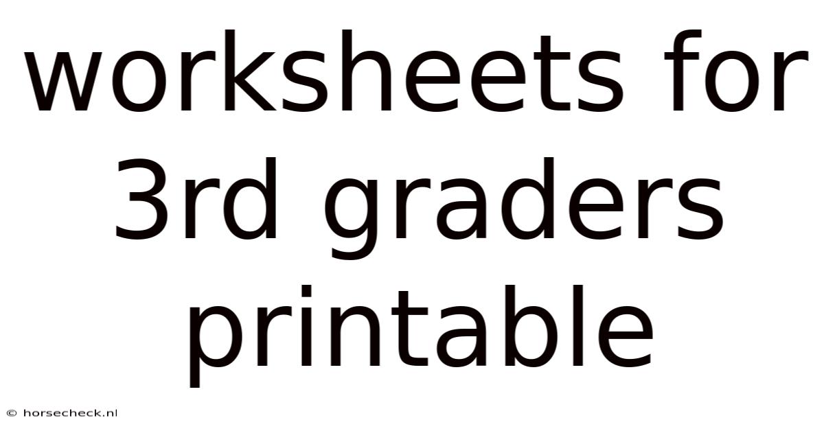 Worksheets For 3rd Graders Printable
